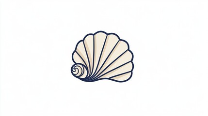 Decorative Seashell Icon On Clean Backdrop. Symbol for Summer vacation products
