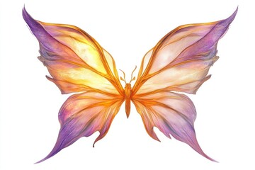 A Watercolor Painting Depicting a Beautiful Butterfly With Open Wings