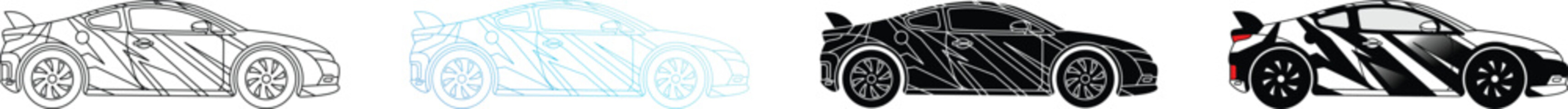 Racing sport car design decoration concept