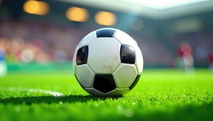 Perfectly centered new football, bright white backdrop, gridiron, pigskin