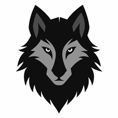 wolf head vector silhouette illustration isolated on white background
