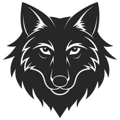 wolf head vector silhouette illustration isolated on white background