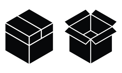 Parcel box vector icon template