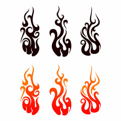 Set of vector fire design elements