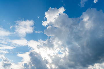 Sky clouds background. Air clouds in the blue sky. blue sky backdrop with the clouds. Sky Clouds Wallpaper.