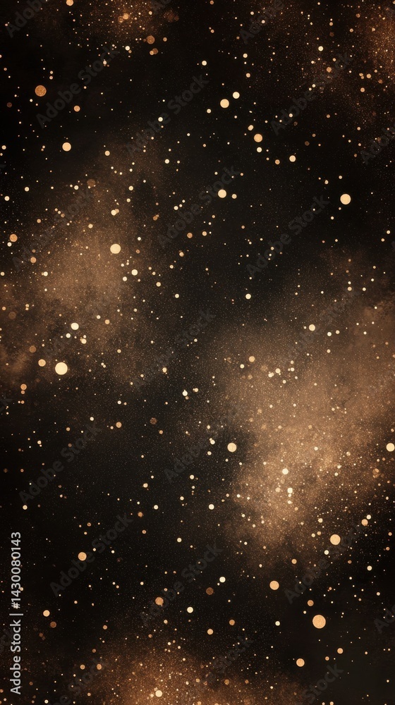 Fototapete Subtle copper and soft beige sparkles blending seamlessly on a dark, textured backdrop in an elegant celestial design.