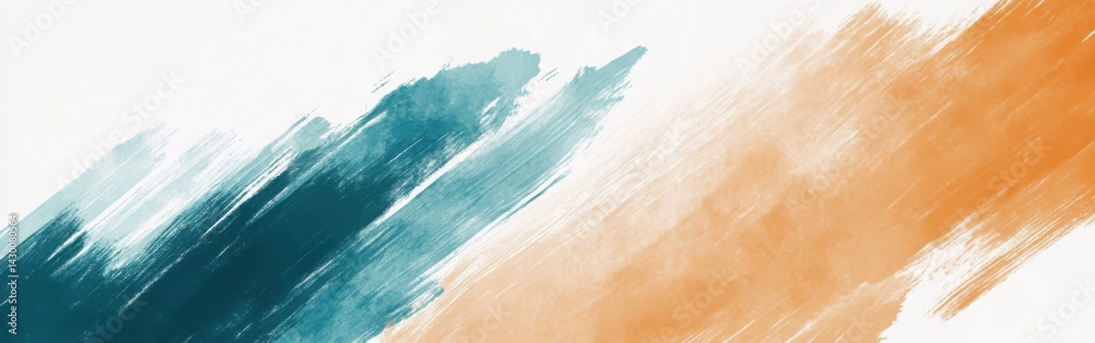 Poster Soft pencil strokes gradient from amber to teal creating an abstract background texture
