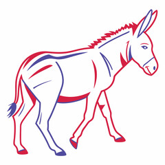 donkey vector silhouette illustration isolated on white background
