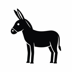donkey icon vector silhouette illustration isolated on white background