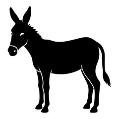 donkey vector silhouette illustration isolated on white background