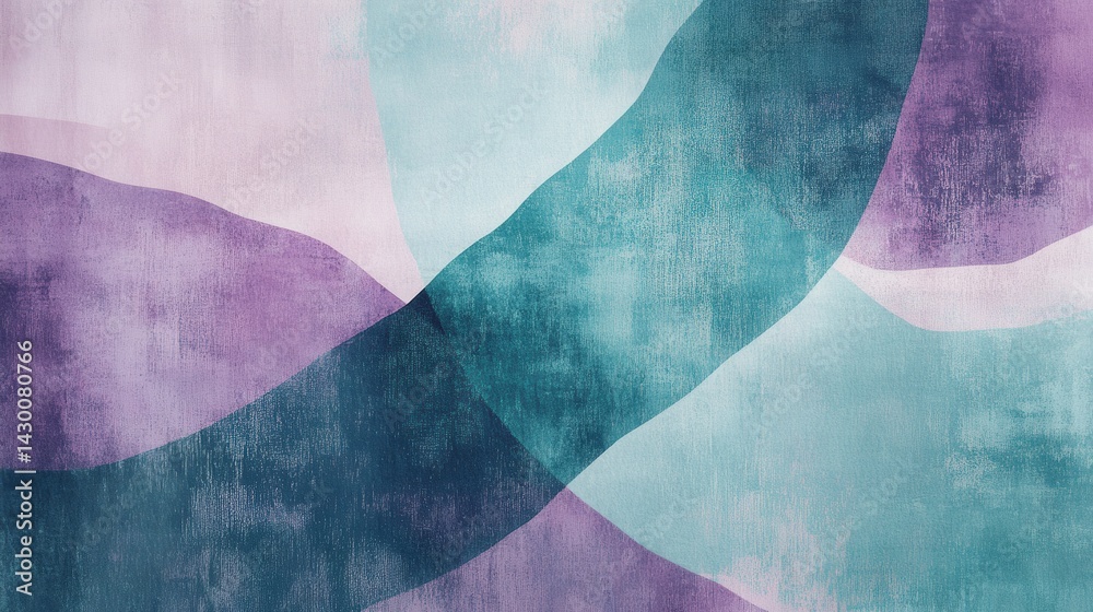 Aufkleber soft pastel abstract background with lavender, teal, and white flowing shapes with fabric texture