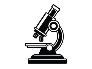 Isolated on white, a vector microscope icon represents scientific research equipment for laboratory biology