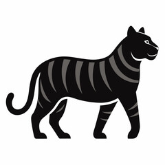 Tiger vector silhouette illustration isolated on white background