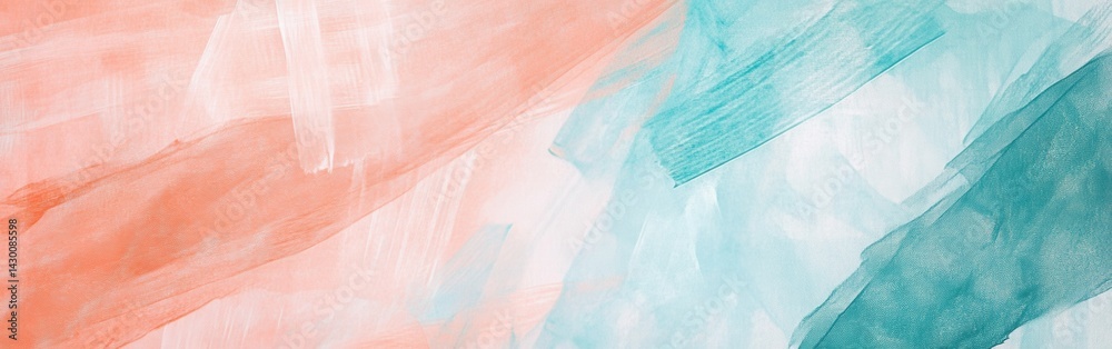 Aufkleber abstract overlapping pencil strokes layers in pastel coral and teal - artistic backdrop for creative