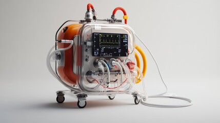 Heartbeat Monitor with Green ECG Rhythm Medical Vital Signs Display