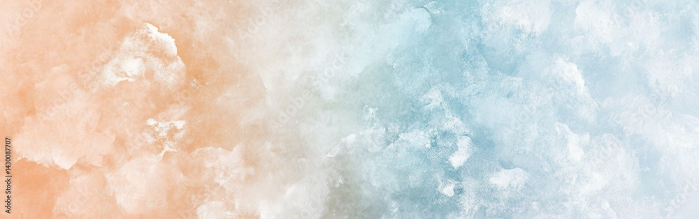 Poster Watercolor Gradient Background: Soft Abstract Texture Transitioning from Peach to Light Blue for Creative Design