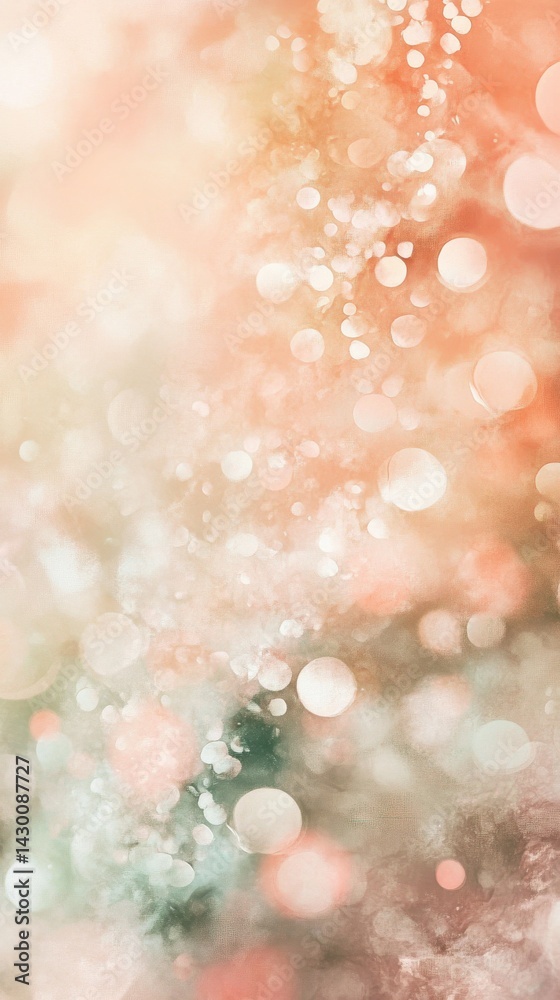 Poster soft peach bokeh background with creamy tones for elegant designs, festive holiday themes, and gentl