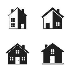 Home button icons set. Home page icon. Simple house symbols. Building icon. Vector illustration.Home icon line vector illustration , house
