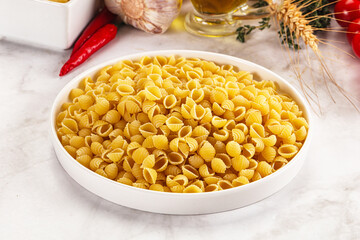 Italian cuisine - dry conchiglie pasta