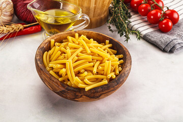 Italian pasta Maccherony for cooking