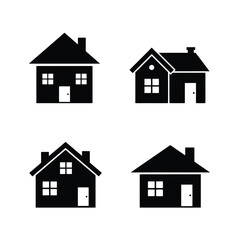 Home button icons set. Home page icon. Simple house symbols. Building icon. Vector illustration.Home icon line vector illustration , house