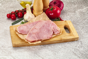 Raw uncooked turkey fillet steak
