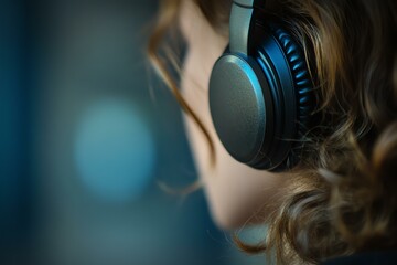 Child Listening to Music on Headphones