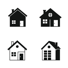 Home button icons set. Home page icon. Simple house symbols. Building icon. Vector illustration.Home icon line vector illustration , house