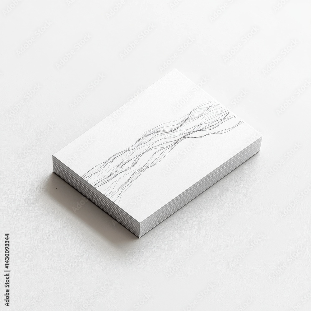 Poster minimalist business cards with abstract line design on white background