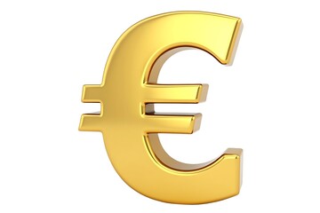 Fototapeta premium Golden Euro Currency Symbol on Transparent Background