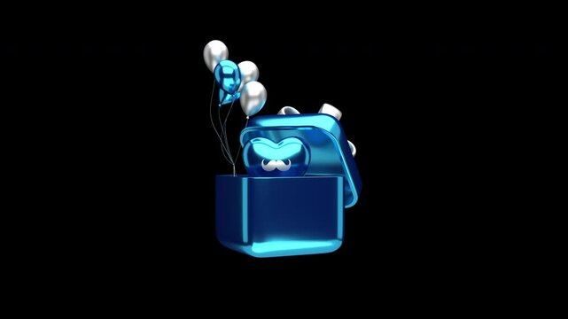 3D Father's Day animation on a transparent alpha channel in a seamless loop for easy drag and drop use...