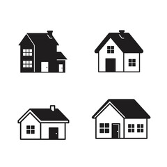 Home button icons set. Home page icon. Simple house symbols. Building icon. Vector illustration.Home icon line vector illustration , house