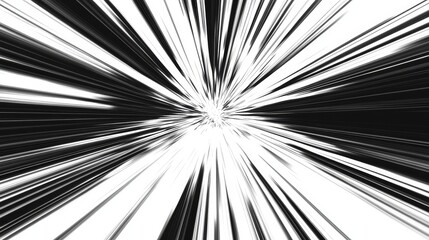 Abstract Black and White Radial Lines Graphic Design