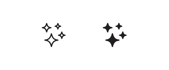 Naklejka premium Stars line icons set. Starry night, falling star, firework, twinkle, glow, Clean shining.Sparkle line icons set, editable stroke isolated on white, linear vector outline illustration, symbol logo