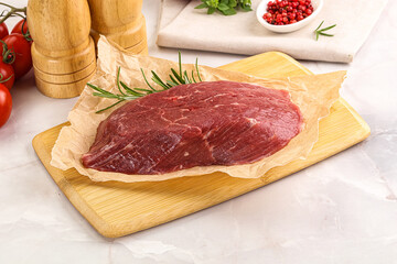 Raw beef meat uncocked steak