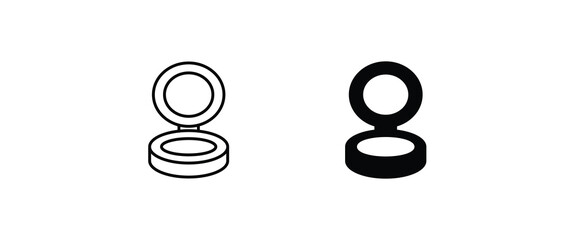 Beauty cosmetic, make up icon, Powder icon button, vector, sign, symbol, logo, illustration, editable stroke, flat design style isolated on white