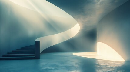 Subtle AI Minimalism Abstract Light and Shadow Play A futuristic digital artwork featuring artistic purity elegant geometry and smooth modern abstraction cut out on isolated transparent background