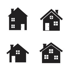 Home button icons set. Home page icon. Simple house symbols. Building icon. Vector illustration.Home icon line vector illustration , house