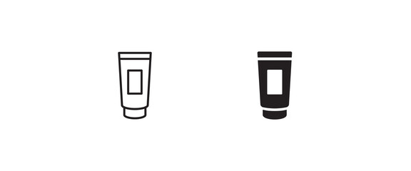 glamorous cosmetic tube, hand cream, legs, face, body, moisturizing skin care, beauty guidance, Tube, container, toothpaste, sun screen, products bottle packaging, Ointment, paste icons button, vector