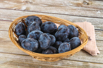 Fresh raw sweet juicy plum