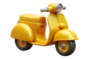 Yellow Retro Scooter Illustration with Classic Appeal