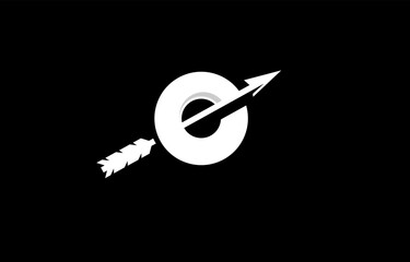 Letter E with arrow logo design template