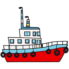Obraz premium An illustration of a tugboat