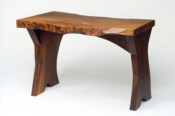 Compact minimalist desk made from natural wood, with no-frills functionality