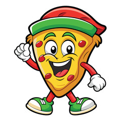 mascot pizza vector
