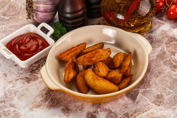 Fried rustic golden Idaho potato