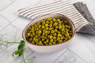 Cannes Fresh green peas in the bowl