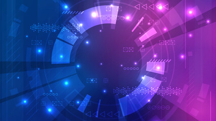 Digital communication cyber cloud network vision. Technology blue light background