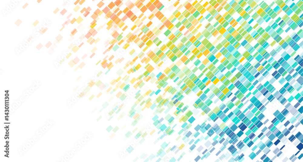 Poster Colorful gradient mosaic squares abstract geometric concept background. Vector design