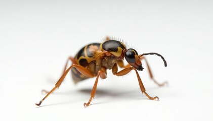 Close-up of single insect on pure white background, wildlife, black